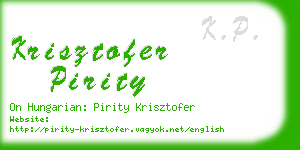 krisztofer pirity business card